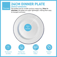 Load image into Gallery viewer, 24cm White Enamel Dinner Plate | Enamel plate | Single plate | Traditional dinner plate | Kitchen plate for pies, sides and dinner | 24cm
