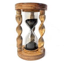 Load image into Gallery viewer, ROSEWOOD HOURGLASS SAND TIMER – 3-Minute Wooden Timer for Home, Office, Desk Décor & Gift