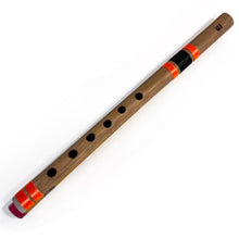 Load image into Gallery viewer, Handmade Nepalese Bamboo Recorder, traditional wooden Indian flute, ethnic wind instrument for folk music