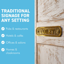 Load image into Gallery viewer, The Polished Brass Toilet Sign – A Solid Cast Brass Door Plaque