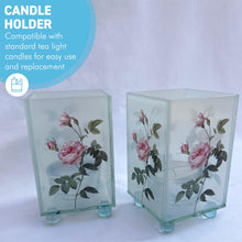 Load image into Gallery viewer, Set of 2 Rose Glass Votive Candle Holders – Perfect for Home Decor & Gifts