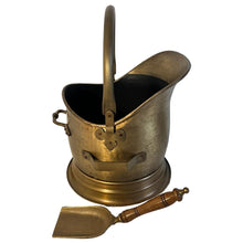 Load image into Gallery viewer, 28cm(h) Antique copper finish COAL BUCKET | scuttle | hod | BUILT IN 30CM SHOVEL | Fireside accessory | log store | fireplace