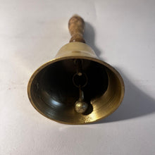 Load image into Gallery viewer, Elegant 18cm Aluminium Library Hand Bell with Antique Brass Finish and Wooden Handle