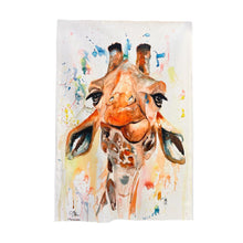 Load image into Gallery viewer, Giraffe Tea Towel | 100% Cotton | Large kitchen towel for drying| Hand towel with Giraffe | Giraffe themed gift | Animal house Gift | Cotton tea towel | 70 cm x 50 cm