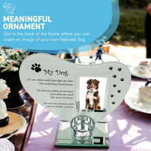 Load image into Gallery viewer, Inspirational Poem & Candle Holder Memorial Plaque for Dogs  Thorness Glass Photo Frame