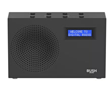 Load image into Gallery viewer, Bush Black Portable DAB / FM Radio | 10 DAB + 10 FM Station presets | Backlit easy to read dot matrix display
