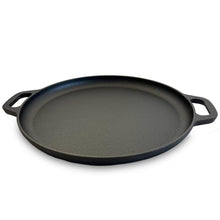 Load image into Gallery viewer, Black Cast Iron 14” Pizza Pan | Skillet for cooking | Baking and grilling | Long lasting and durable | Even heating