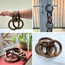 Load image into Gallery viewer, 5-Link Wooden Chain – Rustic Handcrafted Décor for Shelf, Wall, or Table