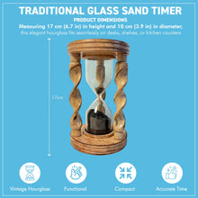 Load image into Gallery viewer, ROSEWOOD HOURGLASS SAND TIMER – 3-Minute Wooden Timer for Home, Office, Desk Décor & Gift