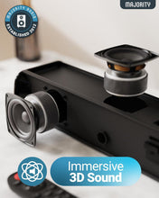 Load image into Gallery viewer, Majority 𝗕𝗟𝗨𝗘𝗧𝗢𝗢𝗧𝗛 𝗦𝗢𝗨𝗡𝗗𝗕𝗔𝗥 for TV | 2.1 Channel 3D Surround Sound | Wireless & Wall Mountable | HDMI ARC, AUX, Optical, USB Playback, Remote & Brackets Included | Naga 60