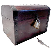 Load image into Gallery viewer, Wooden Treasure Chest Money Box, secure and stylish storage for coins