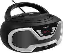 Load image into Gallery viewer, Oakcastle CD200 PORTABLE CD PLAYER BOOMBOX with Bluetooth & FM Radio, 3.5mm AUX headphone jack and USB input, mains and battery music system for adults and children with stereo sound speakers