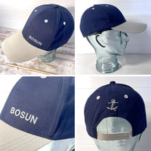 Load image into Gallery viewer, Bosun Adjustable Navy Blue Baseball Cap, classic unisex cotton hat for casual, sports & outdoor wear