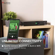Load image into Gallery viewer, Internet Radio with DAB, DAB+ and FM | Spotify, Bluetooth Connectivity, Remote, AUX and USB Inputs | Majority Fitzwilliam 2 Internet & Digital Radio | WiFi, Full Colour Display, 90 Pre-sets | Silver
