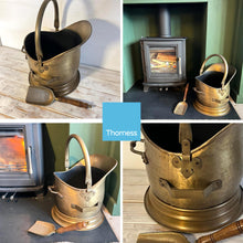 Load image into Gallery viewer, 28cm(h) Antique copper finish COAL BUCKET | scuttle | hod | BUILT IN 30CM SHOVEL | Fireside accessory | log store | fireplace
