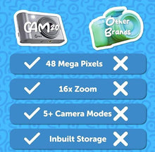 Load image into Gallery viewer, All-in-One Digital Camera with 48MP 1080p Photography and Full HD Video for Vlogging | 16x Zoom, 2.4" IPS Screen | 32GB Micro SD Card, Tripod and Extra Battery Included | ClicKid CAM20