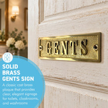Load image into Gallery viewer, The Polished Brass Ladies & Gents Signs – A Matching Pair of Cast Brass Toilet Door Plaques