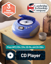 Load image into Gallery viewer, Oakcastle CD250 PORTABLE CD PLAYER BOOMBOX with Bluetooth & FM Radio | Blue