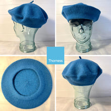Load image into Gallery viewer, Petrol Blue French Beret Hat | Classic wool hat | One size | French cap |  Fancy dress theme hat | Vintage French Beret solid colour | Unisex style ideal for men and women
