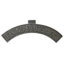 Load image into Gallery viewer, Flying Scotsman Cast Iron Wall Plaque – Vintage-Style Railway Sign for Shed, Office, Bedroom or Man Cave | 30cm