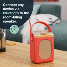 Load image into Gallery viewer, DAB, DAB+ Digital and FM Bluetooth radio | Battery and Mains Powered Portable DAB Radio | Majority Little Shelford | Bluetooth Connectivity, Dual Alarm, 15 Hours Playback and LED Display | Red
