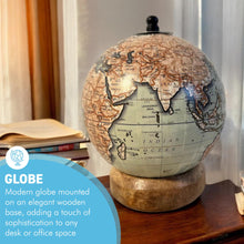 Load image into Gallery viewer, Elegant Desk-Sized Globe on Wooden Base | Classic Desktop Decor for Home or Office