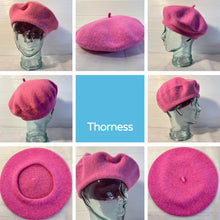 Load image into Gallery viewer, Pink French Beret Hat | Classic wool hat | One size | French cap |  Fancy dress theme hat | Vintage French Beret solid colour | Unisex style ideal for men and women