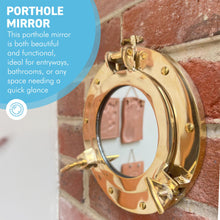 Load image into Gallery viewer, Nautical Brass Porthole Mirror - Wall Hanging Home Decor