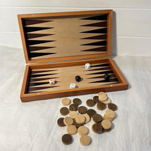 Load image into Gallery viewer, WOODEN INLAID BACKGAMMON SET 30cm x 18cm| Classic Strategy Board Game | Wooden playing pieces and dice | Inlaid playing board | back gammon| Backgamon | Magnetic closure