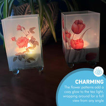 Load image into Gallery viewer, Set of 2 Floral Glass Votive Candle Holders – Decorative Accent for Warm Ambiance, Ideal for Home Decor, Gifts & Special Occasions