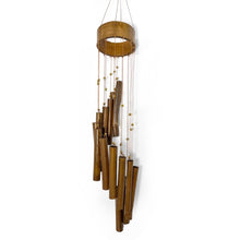 Load image into Gallery viewer, 67cm Long Indonesian Home and Garden Bamboo Spiral Windchime | chime ornament | wooden wind chimes | Classic Zen Garden windchime for relaxation | Bamboo wind chimes for garden.