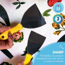 Load image into Gallery viewer, Set of Two Wallpaper stripping tools | 1 x 3 Inch and 1 x 4 Inch |Wallpaper scraper sharp | DIY scraper | Heavy duty scraper | Wallpaper stripper