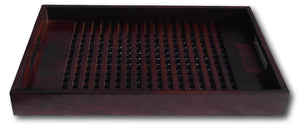 Sturdy rectangular wooden butlers tray with slatted base