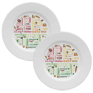 Pair of Colourful melamine PORTION CONTROL PLATE for Adults to Encourage Healthy Eating, Melamine Diet Plate Visually Divided for Slimming and Weight Loss | 100% Certified Food-Safe & BPA-Free Melamine