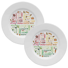 Load image into Gallery viewer, Pair of Colourful melamine PORTION CONTROL PLATE for Adults to Encourage Healthy Eating, Melamine Diet Plate Visually Divided for Slimming and Weight Loss | 100% Certified Food-Safe & BPA-Free Melamine