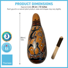 Load image into Gallery viewer, TRADITIONAL PERUVIAN FAIRTRADE GOURD GUIRO and SHAKER | Carved Shaker | Musical Instrument | Rainmaker |Musical Instrument | Percussion