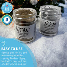 Load image into Gallery viewer, 2 x Wow! Embossing Powders 15ml | POLISHED GOLD &amp; SILVER REGULAR| Free your creativity and give your embossing sparkle
