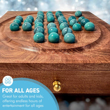 Load image into Gallery viewer, Wooden Solitaire with Drawer for Storing Marbles | Travel Games | Strategic & Traditional Games | Perfect for Adults & Family Fun