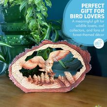 Load image into Gallery viewer, 𝗙𝗟𝗬𝗜𝗡𝗚 𝗢𝗪𝗟 𝗢𝗥𝗡𝗔𝗠𝗘𝗡𝗧 | Forest Animal Decor | Owl Gifts for Owl Lovers, Women, Men, Kids | Nature Wildlife Figurine | Birthday Gift | Woodland Decor