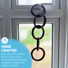 Load image into Gallery viewer, 5-Link Wooden Chain – Rustic Handcrafted Décor for Shelf, Wall, or Table