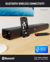 Load image into Gallery viewer, Refurbished Majority BLUETOOTH SOUND BAR FOR TV | 2.1 Channel 300W Home Cinema Sound System | Wireless Subwoofer | Wall Mountable | HDMI ARC, Optical, AUX, USB Playback | Remote & Brackets Included Naga 60 Plus