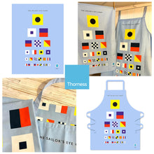 Load image into Gallery viewer, The Sailors Eye Chart Apron and Tea Towel set
