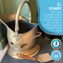 Load image into Gallery viewer, 28cm(h) Antique copper finish COAL BUCKET | scuttle | hod | BUILT IN 30CM SHOVEL | Fireside accessory | log store | fireplace