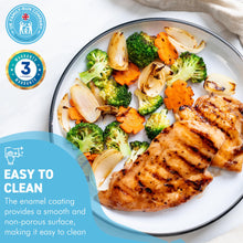 Load image into Gallery viewer, 18CM WHITE ENAMEL DINNER PLATE | Pasta and Rice plate | Enamel plate | Single plate | Traditional dinner plate | Kitchen plate for pies, sides and dinner | 18cm diameter with 3cm depth