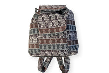 Load image into Gallery viewer, ELEPHANT BACKPACK| BAG WITH FRONT AND INSIDE POCKET | Multi-coloured bag | Unisex bags | Backpack for beach and travel | Elephant gifts | 35cm (L) x 34cm (W)