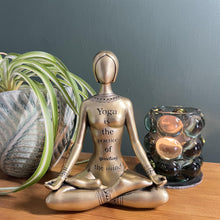 Load image into Gallery viewer, Golden Ceramic Yoga Meditation Spiritual Ornament: Tranquillity Through Art - Elevate Your Zen Space