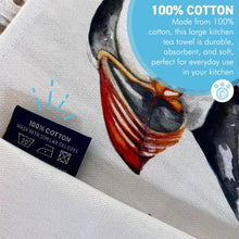 Load image into Gallery viewer, Puffin Trio Tea Towel