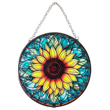 Load image into Gallery viewer, Vibrant Sunflower Stained Glass Suncatcher, 6-Inch Decorative Window Ornament