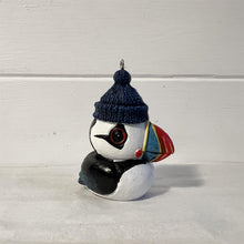 Load image into Gallery viewer, Ceramic Cute Puffin hanging ornament | Light Pull | Nautical Theme ceramic Cord Pull Light Pulls