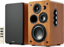 Load image into Gallery viewer, Brand New Majority D100X Walnut Active Bookshelf Speakers – 100W Bluetooth 5.3 Stereo Hi-Fi System for Turntables, TV, PC & Vinyl Lovers